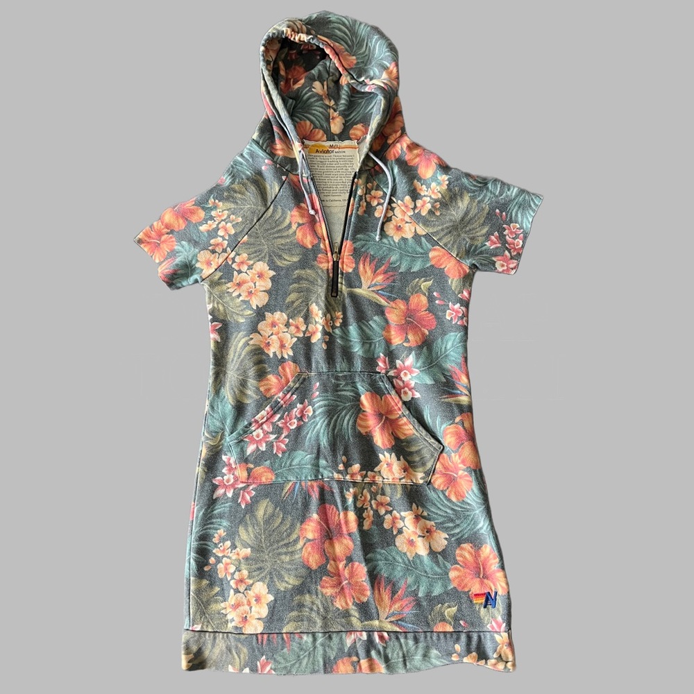 Aviator Nation Floral Dress with Hoodie (M/L)